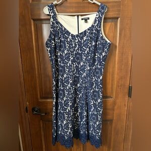 Roz & Ali Navy Blue Lace Dress
